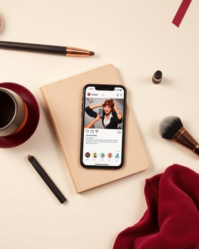 Werkplek met social media content